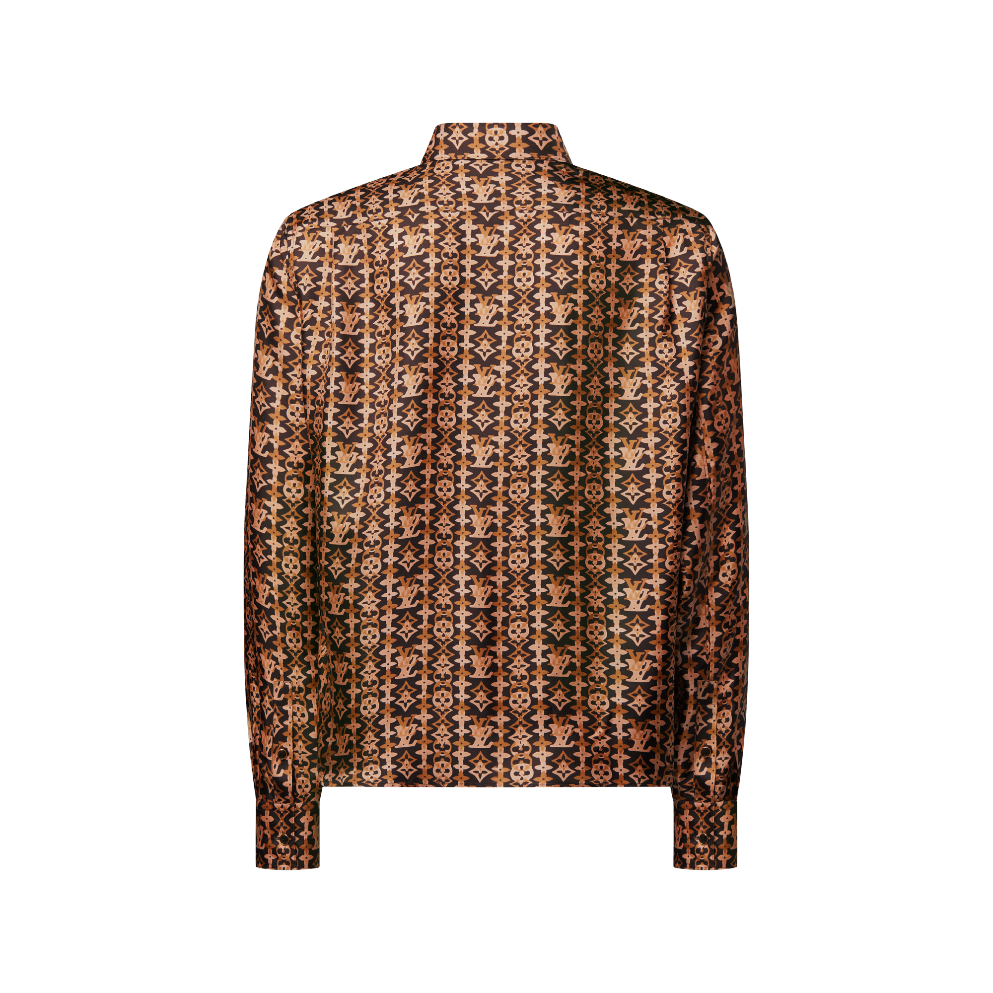 Monogram Printed Long-Sleeved Silk Shirt - Men - Ready-to-Wear